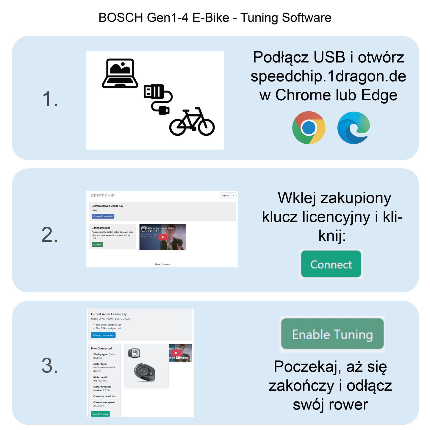 BOSCH SC-B03 Ghost BDU Gen 1-4 zdalne programowanie na 45Km/h
