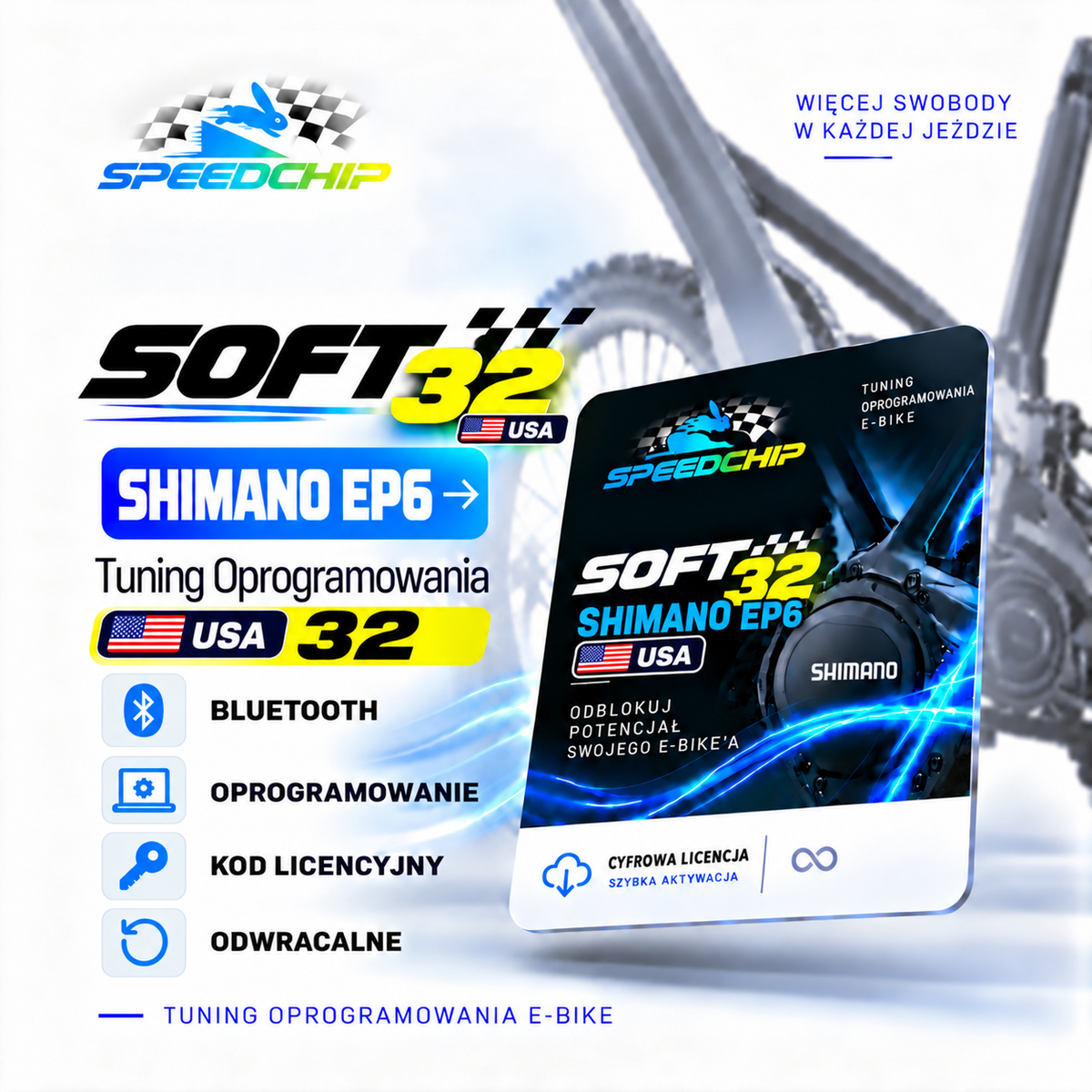 SHIMANO EP6 32km/h Bluetooth EN/FR Zdalne programowanie - bez kolejek w 5 minut!