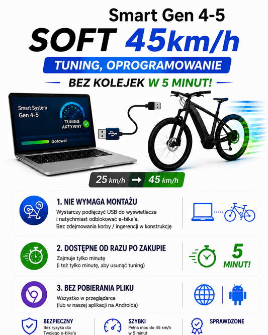 BOSCH Smart Gen 4-5 45km/h SOFT Tuning oprogramowanie -  bez kolejek w 5 minut!/ENG